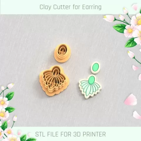 Flower Fan Combo Earrings D