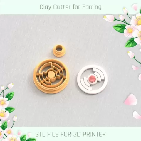 Architect Circle Earrings with Precious Stone