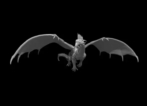 Ancient Flying Silver Dragon