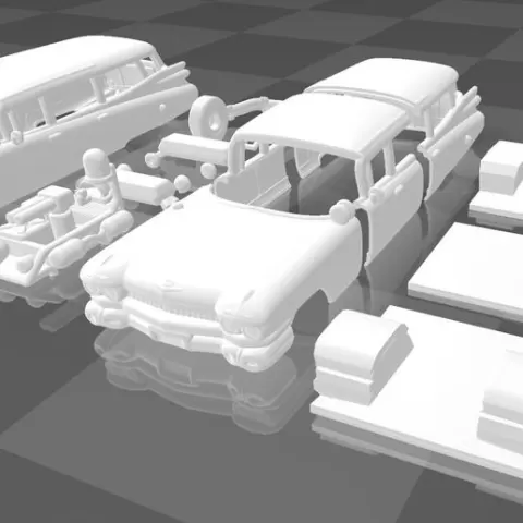ECTO-1 Ghostbusters 1959 (Cadillac Ambulance) – Detailed Separate Parts Kit – STL for 3D Printing