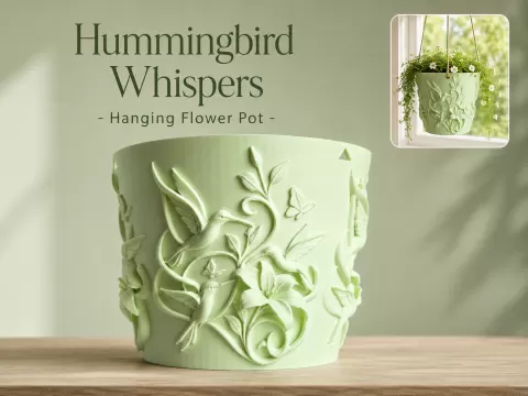 Hummingbird Whispers - Hanging Flower Pot