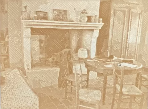 Litho Cheminée ancienne - JCCrapoulos