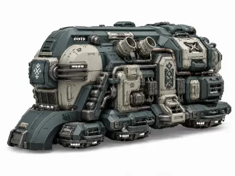 Grimdark  Space Dwarf Land Train - Sci-Fi Vehicle