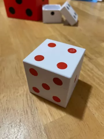 Six sided dice container