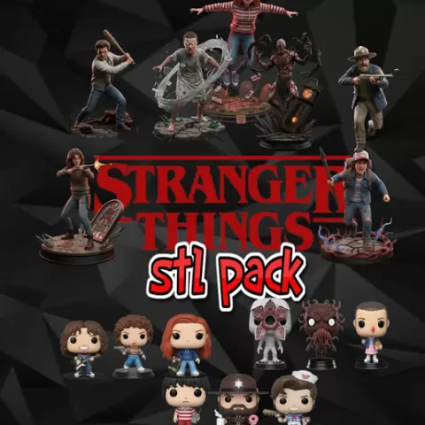 Stranger Things funko and figurinne STL Pack - Ultimate Fan Collection 3D Model Files for Printing - Digital Download