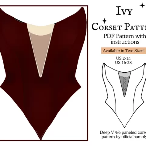 The Ivy PDF Corset pattern Sizes 2-28