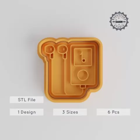Music Note Shape Cutter & Stamp Set, Perfect for Cookies & Fondant, 3 Sizes, 6 Pieces, Music Device Design