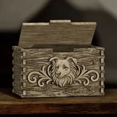 box wood relief animal dog border collie high large dovetail joint for 3d printing wood texture Commercial Use