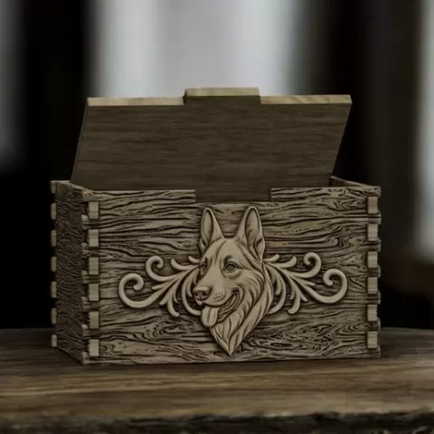 box wood relief animal dog alsatian high large dovetail joint for 3d printing wood texture Commercial Use