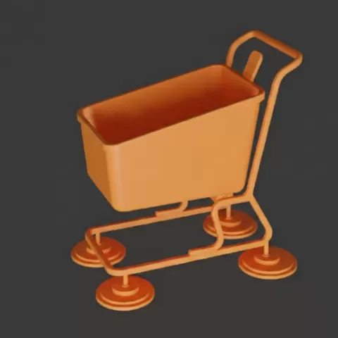 SHOPPING CART / mini shopping cart / Supermarket Trolley / basket / decoration / Diorama Accessory /stl