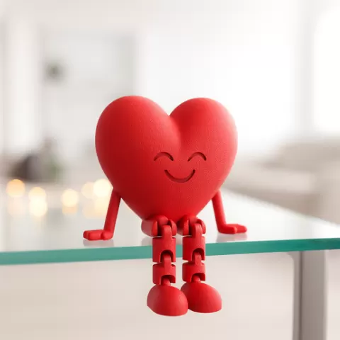 Başlık: Happy Heart Flexi Figure | Articulated Valentine’s Day Gift | Cute Love Desk Decor