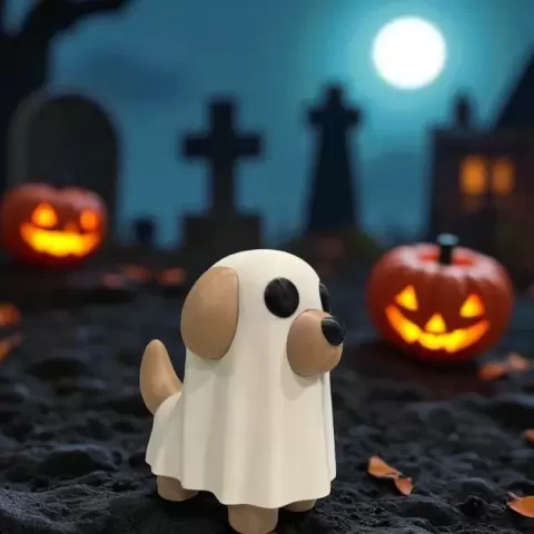 ghost puppy - cute - Cahdesigner