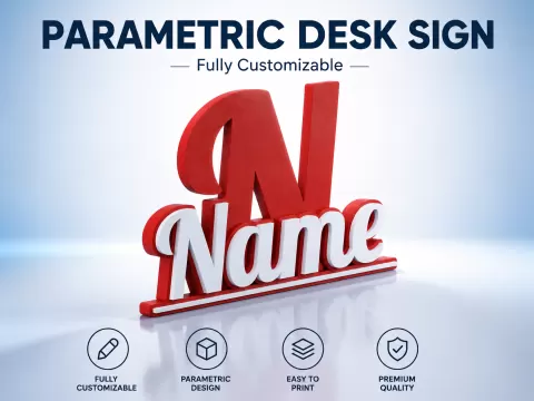 Parametric Desk Sign – Customizable Name Display