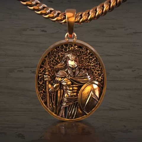 Spartan Warrior Shield Pendant