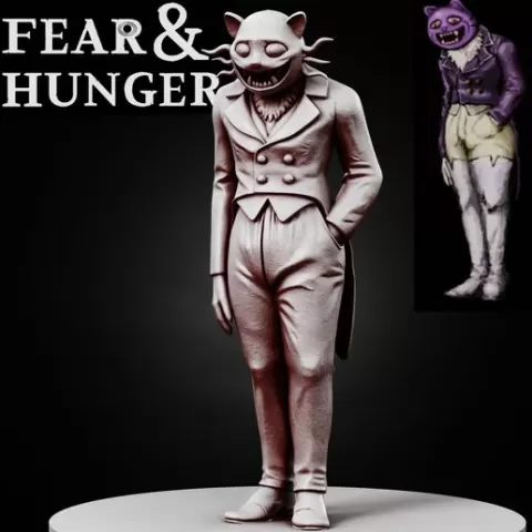 POCKETCAT Fear and Hunger tabletop D&D RPG miniature figurine – scale STL Fan Art