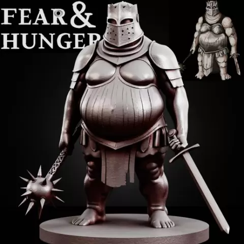 ARMORED GUARD FEAR AND HUNGER TABLETOP D&D RPG miniature figurine – scale STL Fan Art
