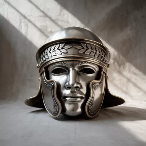Roman Helmet Mask STL – Spartan Warrior Face Mask 3D Print File Wearable Ancient Armor Cosplay