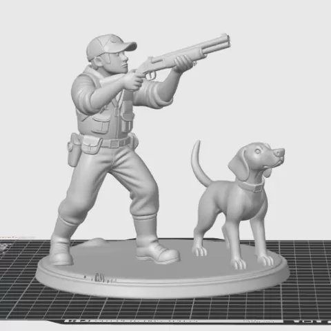 Hunter and dog 3d Printable slt