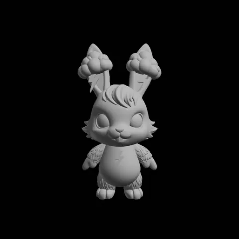 Thunder Bunny Fantasy Character 3D Model