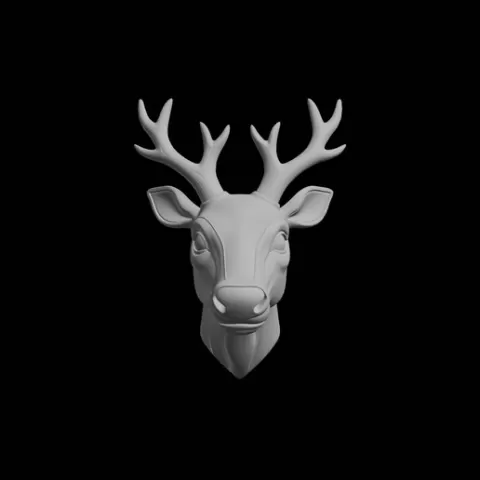 Stag Head Bust Print Model