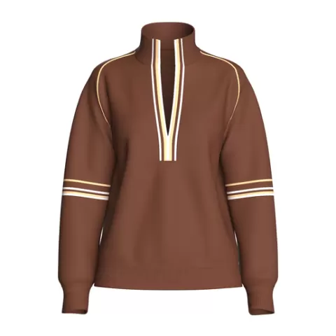 Girls Long Sleeve Striped V-Split Pullover | Marvelous / Clo3d / obj / fbx