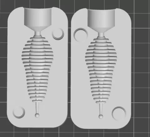 Ribbed soft bait lure mold