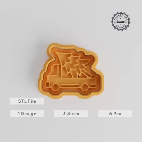 Truck Shape Cutter & Stamp Set, S/M/L, Christmas Festival, Decorative Holiday Transport