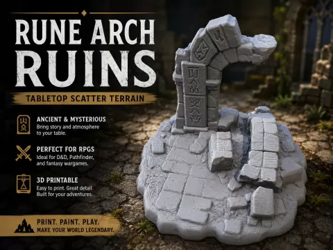 Zerstörter Runenbogen – Fantasy Scatter Terrain