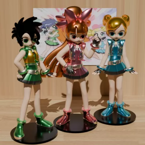 POWERPUFF GIRLS Z ORNAMENT - SUPER POWERPUFF GIRLS Z ORNAMENT