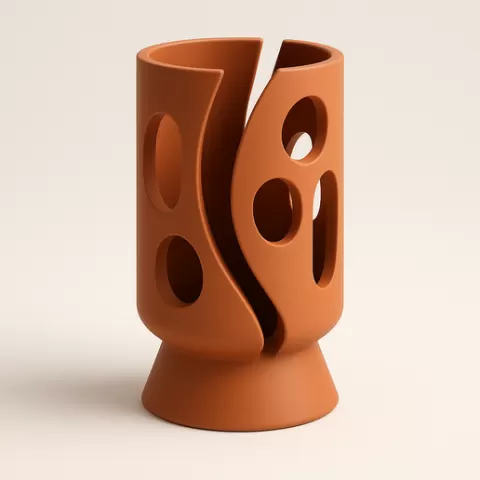 Split Cylinder Vase - Modern Decorative Vase STL