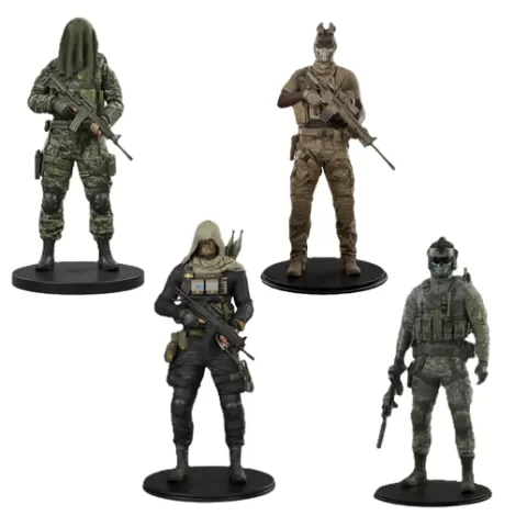 Battlefield-Inspired Squad V2 - 4 Modern Combat Statues Bundle