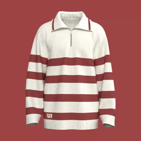 Men Jacquard Sweater With Patch | Marvelous / Clo3d / obj / fbx