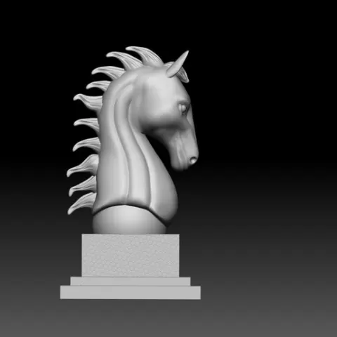 Horse Head Statue 3D