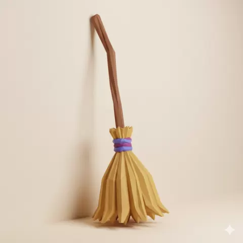 Witch broom lean - Halloween, spooky, scary, horror, creepy, haunted, October 31, trick or treat, pumpkin, jack o’ lantern, jackolantern, ghost, skeleton, skull, zombie, witch, vampire, monster, mummy, Frankenstein 3D Model