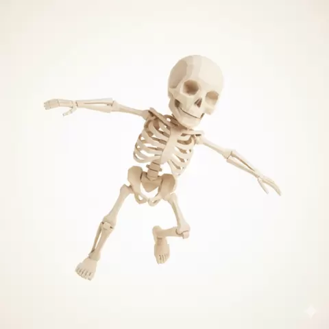 Kid skeleton spin - Halloween, spooky, scary, horror, creepy, haunted, October 31, trick or treat, pumpkin, jack o’ lantern, jackolantern, ghost, skeleton, skull, zombie, witch, vampire, monster, mummy, Frankenstein 3D Model