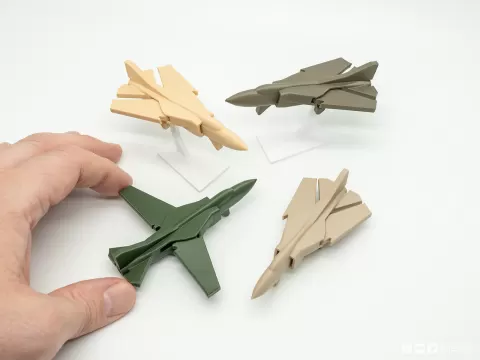 Print-in-place and articulated MiG-23 Jet Fighter with Improved Wingdesign