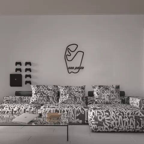 São Paulo Circuit (Interlagos) Silhouette - Brazilian Motorsport Icon Wall Art - 3D & Vector Design OBJ + DWG