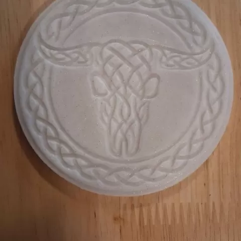 Nordic Knot Cattle Skull Coaster