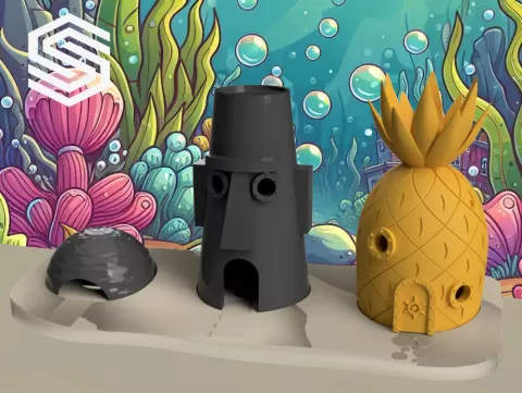 Ultimate Spongebob Fish Tank / Bath tub Decoration Set (Swim through!)