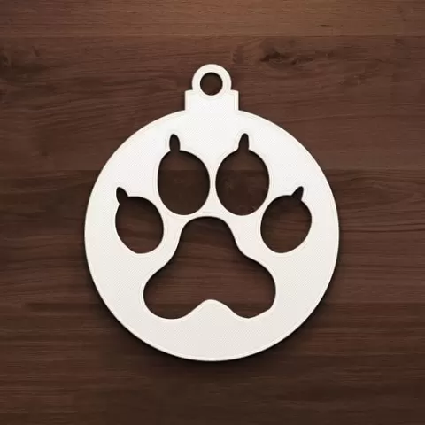 Dog Paw Print Christmas Ornament - Festive Pet Lover Decoration