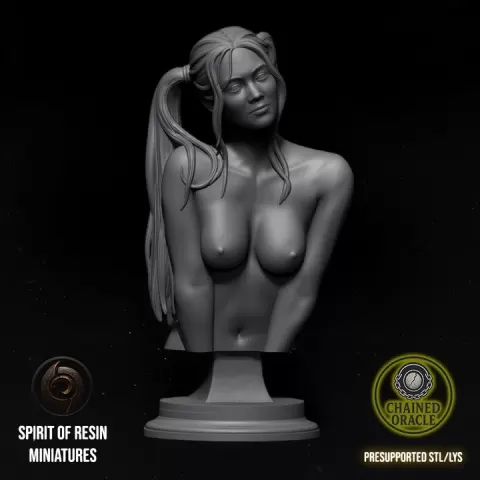 Kiria, Chained Oracle - Nude Bust -1:10 Scale by Spirit of Resin Miniatures