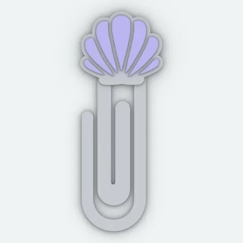 Paperclip Shell - bookmark - 3MF pre-painted , STL