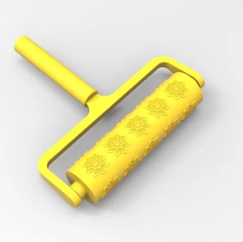 Flower Pattern Print Roller – 3D Printable Decorative Roller