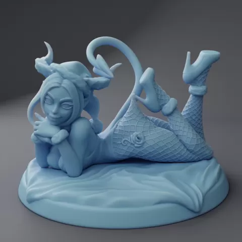 Stocking Stacy ( Succubus / Female Tiefling NPC / Holiday Hat Variant / Pinup ) by Twin Goddess Miniatures