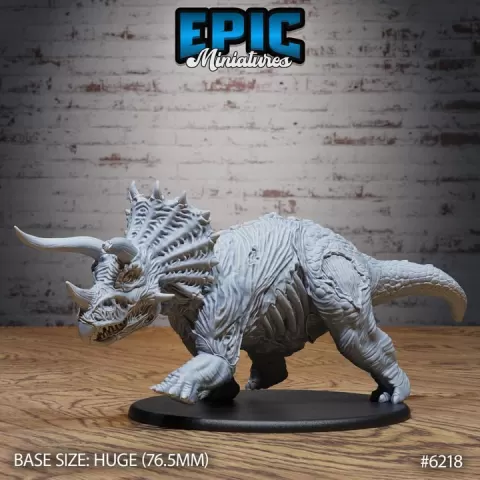 Zombie Triceratops Walking / Undead Dinosaur Mount / Ancient Horned Creature / Dino World Beast / Jurassic Monster / Horror Graveyard Encounter by Epic-Miniatures