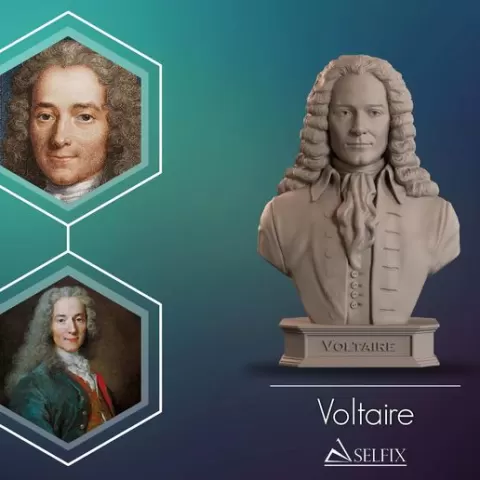 Voltaire Bust Sculpture