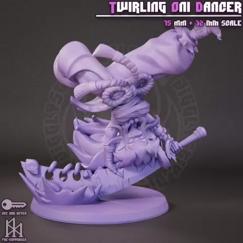Twirling Oni dancer by Jigglystix