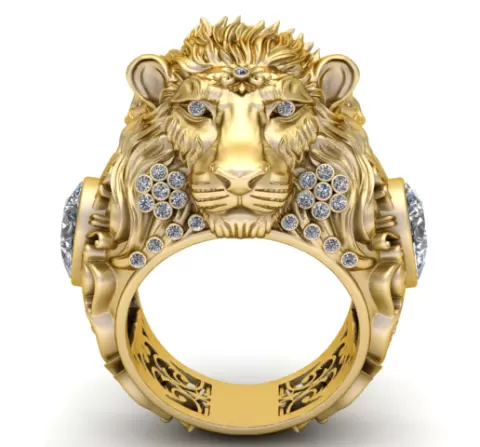Lion Face Ring 3D Printable Model