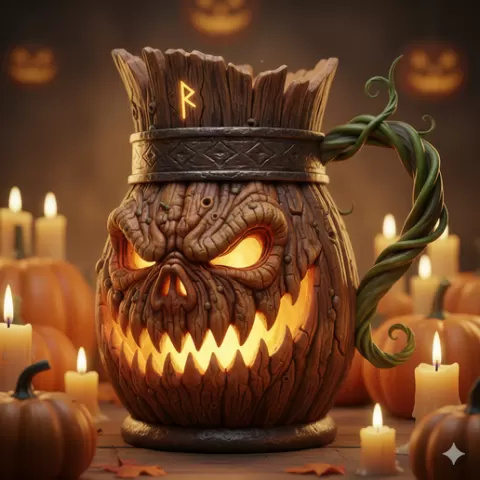 Halloween Pumpkin Mug 🎃 Pumpkin Mug - Halloween Fantasy Collectible by PrintPop