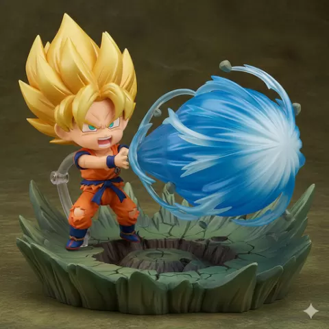 Goku Super Saiyan Kamehameha - Nendoroid Style 3D Printable Figure | Dragon Ball Z